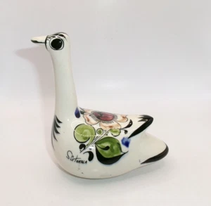 Vintage Tonala Schwan Handarbeit Mexiko Volkskunst Keramik 5,5 Zoll groß signiert SG LESEN - Bild 1 von 8