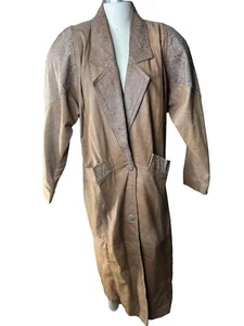 G-III brauner Leder Trench Snakeskin Print - Bild 1 von 10