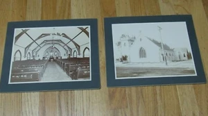 Lot 2 große antike Kabinettfotos innen außen gotische Kirche Keltenkreuz - Bild 1 von 6