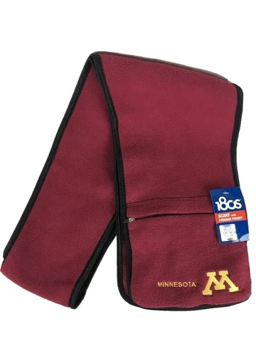 Minnesota Golden Gophers Fleece Scarf With Zipper Storage Pocket Cover