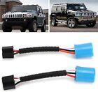2Pcs 9007 Male To H4 Female Conversion Harness Adapter Wire Cable For Humer H2