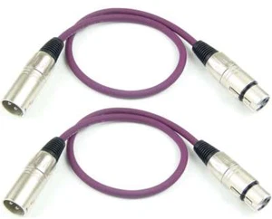 2x 0,5 m Mikrofonkabel XLR PURPUR LILA VIOLETT DMX Kabel Adam Hall K3 MMF 0050 - Picture 1 of 8