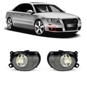 Pair For Audi A8 D3 A8 Quattro 2004-2007 LED Fog Lights Fog Lamps With Bulbs - Picture 1 of 7