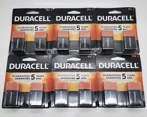 Bundle of 6-DURACELL MN1604B2Z Battery,Alkaline,9V,Premium,PK2 Exp-03-2027 - Picture 1 of 2