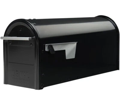 Franklin Post Mount Mailbox, Black with Silver Accents, FM110BEC - Image 1 of 4