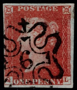 1841 1d Red Pl 34 QL 4m Superb London No 6 in Maltese Cross Superb Cat. £160.00 - Picture 1 of 1