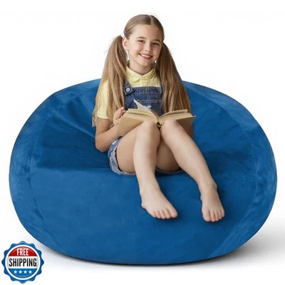 Lilanoon 2 pés saco de feijão cadeira com capa de veludo ultra macia saco de feijão - Imagem 1 de 4