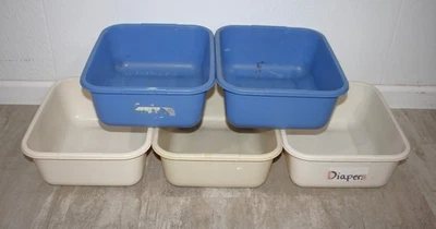 LOTE de 5 lavabo de plástico Rubbermaid vintage 2951 11,4 cuartos de galón Foto 1 de 4