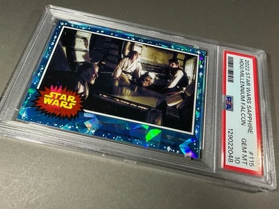 (PSA 10) 2022 Star Wars Sapphire #115, “Hiding in the Millenium Falcon!” - Image 1 of 3