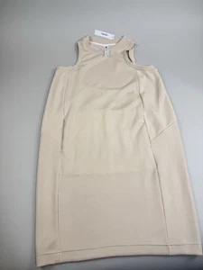 Vestido Ododos Sin Mangas Canguro Bolsillo y Bolsillos Laterales Talla Mediana Crema - Imagen 1 de 10