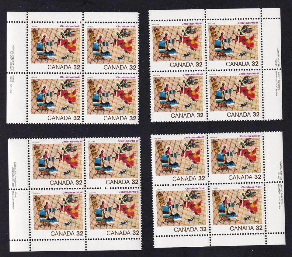 Canada 1984 Christmas by Dallaire 32¢, MNH inscription PB set sc#1040 - Image 1 of 1