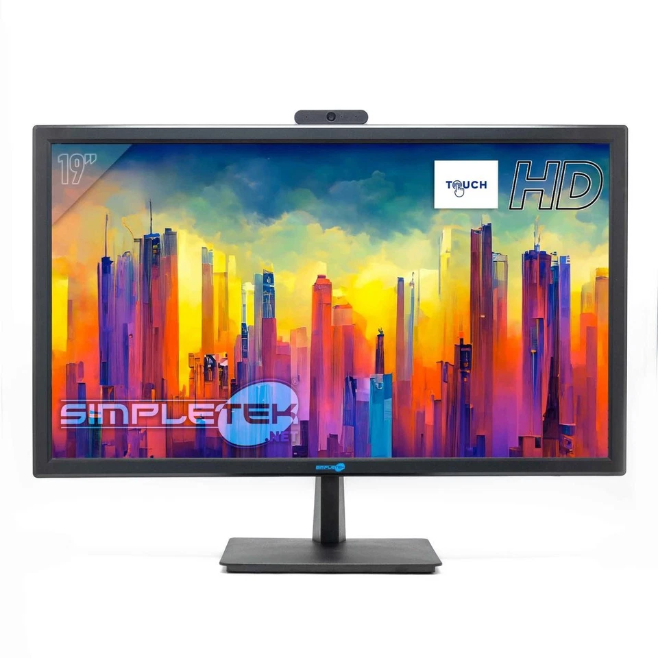 Monitor 19 " HD Touch With Webcam VGA HDMI Audio Touchscreen Pos Case Screen_ - Image 1 of 4