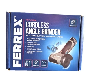 Ferrex 12v Cordless Angle Grinder - USB-C - 2025 Compact Design - FBT-CAG006 NEW - Picture 1 of 2