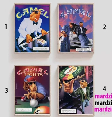 Camel Poster Vintage Poster Joe Camel Retro Art Smoking Poster 18x24 24x36 - Image 1 of 4