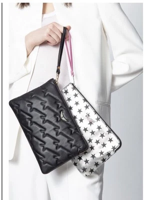 Muñequera de cuero acolchada con ala ZADIG & VOLTAIRE nueva con etiquetas en negro Foto 1 de 4