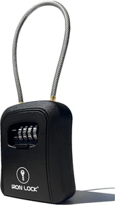 ® - Key Lock Box Portable and Wall Mounted with Removable Cable Shackle Indoor O - Picture 1 of 12