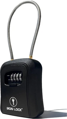 ® - Key Lock Box Portable and Wall Mounted with Removable Cable Shackle Indoor O - Image 1 of 4
