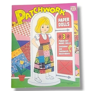 Patchwork Paper Dolls Saalfield 1972 3 Punch-Out Puppen Quilt Nähmotiv ungeschnitten - Bild 1 von 3