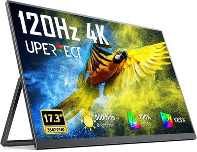 UPERFECT 17.3" 4K Portable Monitor 3840x2160 120Hz Gaming Display USB-C HDMI - Image 1 of 4
