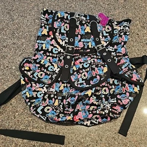 Disney Stitch Aloha Canvas Backpack NWOT Shanghai Fuchi Rare Colorful Pattern - Picture 1 of 17
