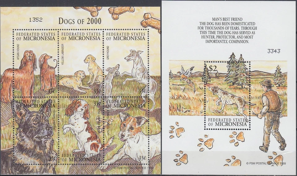 Micronesia Both S/S Dogs 2000 MNH-17 Euro - Image 1 of 1