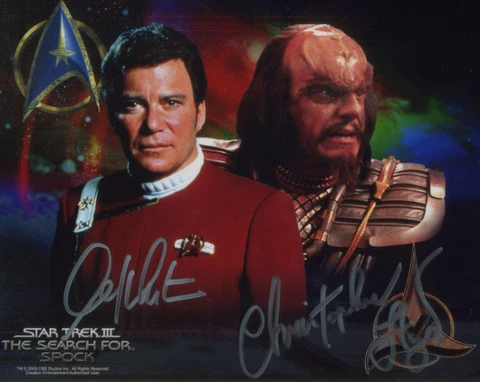 William Shatner & Christopher Lloyd Autograph Star Trek Cast Autograph Cover