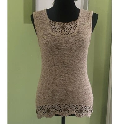 Vestido De Colección Y2K Granero Cuentas Boho Playa Fairycore Crochet Tejido Camiseta sin Mangas Talla Pequeña Foto 1 de 4