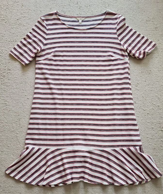 Springfield Herbst Winter Kleid Gr. XL creme weiß grau rot gestreift Strick Art - Bild 1 von 4