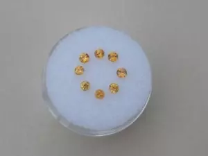 8 gemas facetadas redondas sueltas de zafiro natural naranja 2,5 mm cada una - Imagen 1 de 4