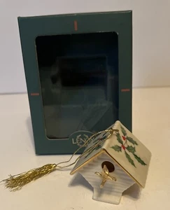 Lenox Holly Chistmas Bird House Ornament - Picture 1 of 6