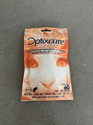 Optixcare L-Lysine Chews for Cats & Kittens 60 Chews | Exp 08/2026 FAST SHIP! - Image 1 of 3