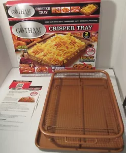 Bandeja crujiente de acero Gotham, juego de 2 piezas de titanio y cerámica, cesta/bandeja, antiadherente - Imagen 1 de 18