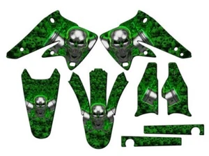 2004-2005 KX 250F FLAMING GEARHEAD Green Senge Graphics Kit Compatible with K - Picture 1 of 4