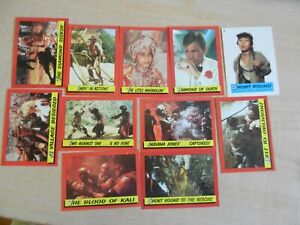 10 X Indiana Jones and the Temple of Doom Topps 1984 Trading Cards + 1 Sticker