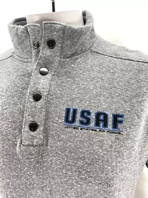 NEW USAF U.S. Air Force Falcons TOW 1/4 Button Pullover Sweatshirt Men's L - Image 1 of 4