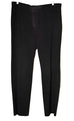 JM Collection Black Flat Front Wide Leg Women 40x32 Stretch Dress Pants Size 18 - Image 1 of 4