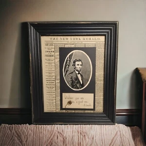 Artist Signed Aged Reproduction Lincoln Assasination Newspaper Cover Page  - Picture 1 of 10