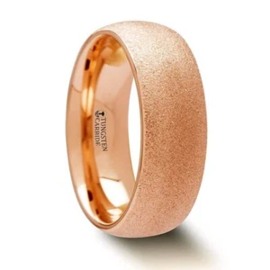 Thorsten EMBER Domed Tungsten Carbide Ring with Rose Gold Plating and Sandblaste - Bild 1 von 17