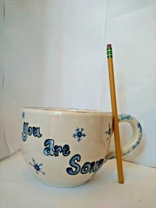 Hand Painted You Are Souper! Soup Jumbo Merry Potter's Snowman Mug Rare! - Imagen 1 de 6