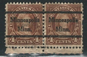US Pair of Minneapolis Minn Precancel Stamp (used) - Picture 1 of 1