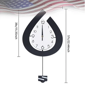 Large Wall Clock for Living Room Decor Big Pendulum Modern Silent Wall Clock - Picture 1 of 24