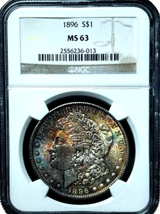 1896 P Toned Morgan $💎💎NGC MS 63💎💎Dual Sided Beauty💎💎Awesome Coin* (VIDEO) - Picture 1 of 11