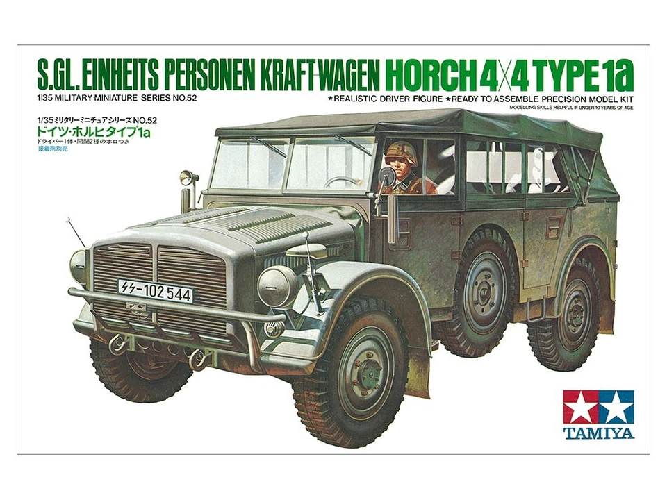 Tamiya 35052 Tedesco Horch Tipo 1A Ltd Personale Cargo 1/35 Scala , di Plastica - Immagine 1 di 4