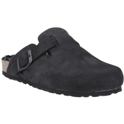 Hush Puppies Jade Leather Women's Black Slippers New - Image 1 of 4