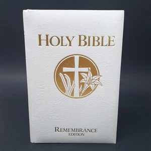 Bibel KJV weißes Kunstleder mit Goldschrift Erinnerungsausgabe - Bild 1 von 14