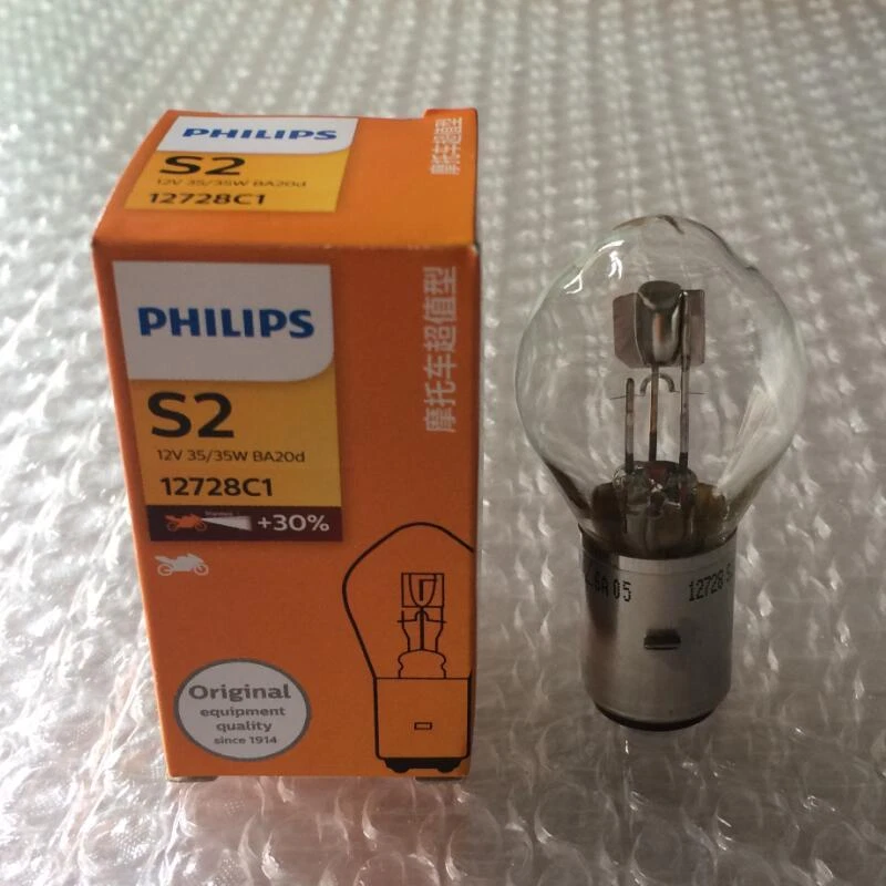 PHILIPS S2 12728C1 Motorcycle Headlight Bulb 12V 35/35W BA20d Headlamp Lighting - Image 1 of 4