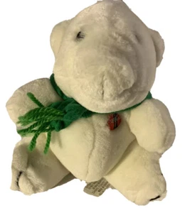 Coca Cola White Polar Bear Green Scarf Black Nose Plush 7" Toy 1997 with Tag HTF - Picture 1 of 4