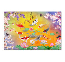 Wall Art Koi Fish Feng Shui Painting Contemporary HD Print On Canvas Living Room