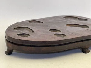 UNICA Statua Statuina Base Legno Naturale Intagliato Cinese Asiatico Gioielli Giada - Foto 1 di 12