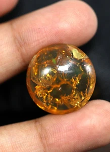 19 MM Cabochon Round Shape Big Size Orangish Yellow Natural Opal Gem 15.73 Cts - Picture 1 of 10